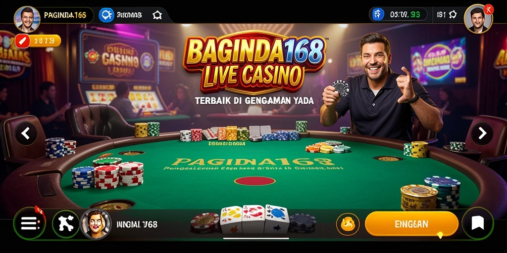 Screenshot gameplay Live Casino BAGINDA168 yang menampilkan suasana permainan langsung.
