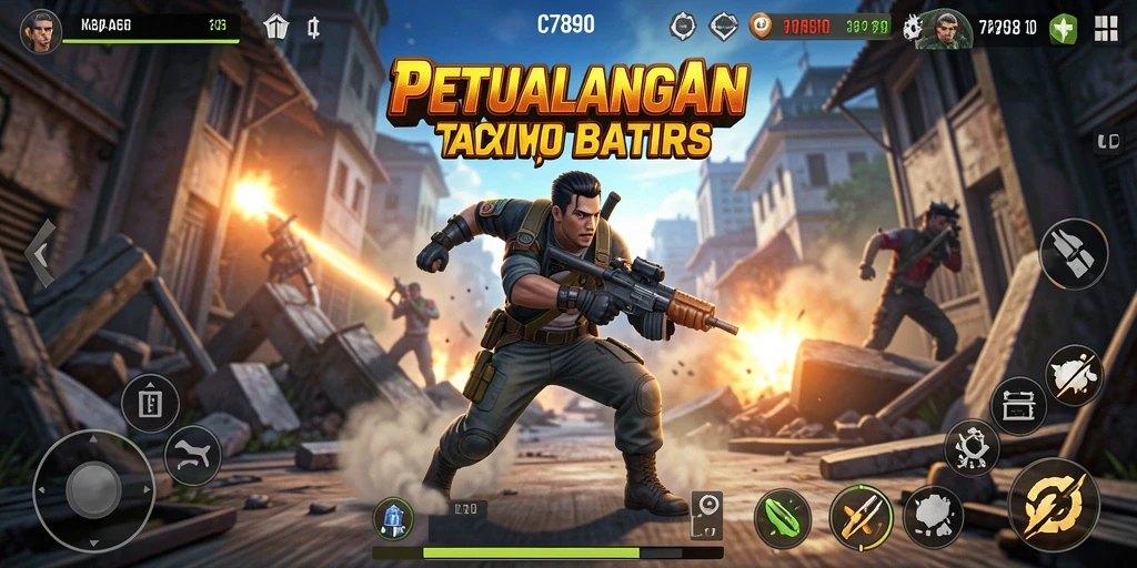 Tangkapan layar utama C7890 dengan aksi mendebarkan di tengah pertempuran.
