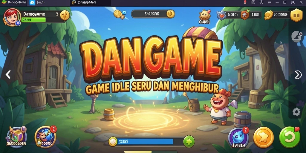 Screenshot menunjukkan gameplay menarik dan karakter yang beragam di DANAGAME.