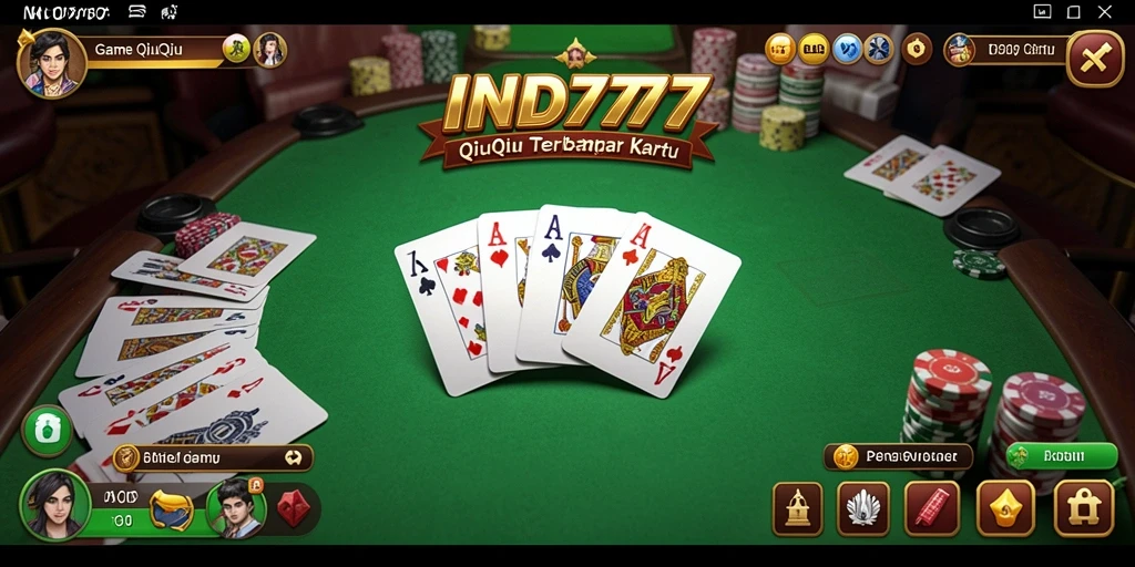 Screenshot IND777 menampilkan momen seru dalam permainan QiuQiu.