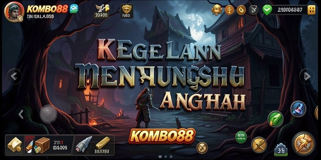 Screenshot menampilkan suasana kelam dan menegangkan dalam gameplay KOMBO88.