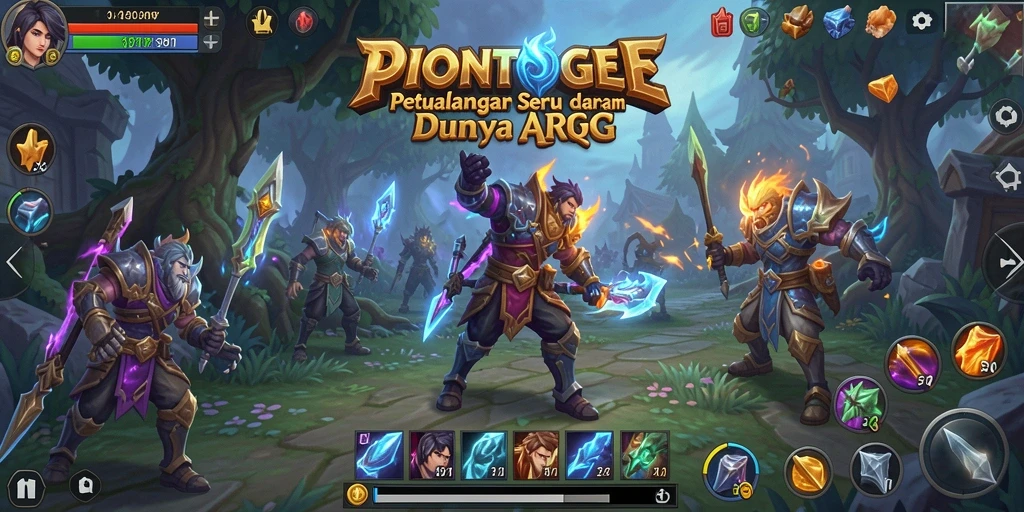 Screenshot gameplay PIONTOGEL yang menunjukkan pertarungan seru antar karakter.