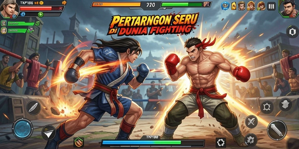 Tangkapan layar gameplay TKP188 menampilkan aksi pertarungan yang mendebarkan.