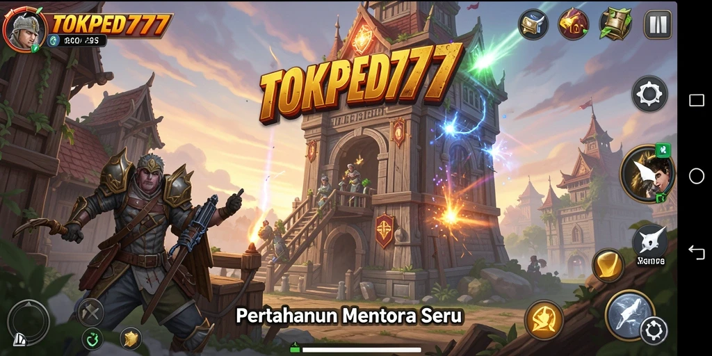 Tangkapan layar gameplay TOKPED777 yang menunjukkan aksi Tower Defense yang mendebarkan.