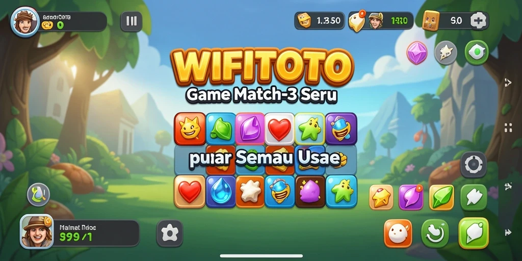 Tangkapan layar gameplay seru dari WIFITOTO, menunjukkan aksi Match-3.